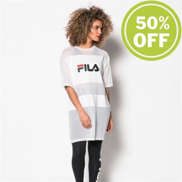 Vestidos Fila Mujer Blancas - Emily - España 367290VRK